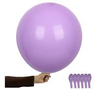 6 Pcs 36 Inch Purple Macaron Pastel Latex Balloons - Extra Large Balloons for Wedding, Birthday, Party, Halloween, Christmas, Baby Shower, Carnival