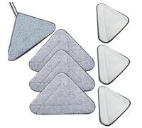 6 PCS 360° Rotatable Adjustable Cleaning Mop Replacement Heads, Triangular Microfiber Mops Heads Cloth Reusable Spin Mop Triangle Cleaning , Home Hardwood Floor for Wall Ceiling