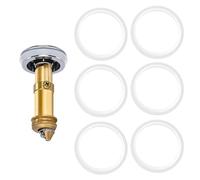 6 Pcs 38mm Bath Plug Seal O-Rings Seal Rubber Replacement O-Ring Gaskets for Pop-Up Basin Drain Bath Plug Rubber Bathroom Basin Universal Spare Seals Sink Strainer Washers (Transparent)