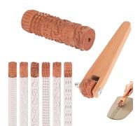 6 Pcs 3D Printed Clay Texture Rollers Clay Roller with Handle for Painting 6 Patterns Texture for Modeling Glaze Design Handle Pottery Tools Set for Artists Ceramics Art Creation Ceramic Modeling DIY