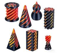 6 PCS 3D Printed Fidget Toy, Impossible Cone Spiral Cone Fidget Toy, 3D Printed Spiral Fidgets Toys Stress Relief Fidgets Toys Set to Relief Anxiety and Enhance Focus (E)