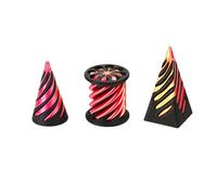 6 PCS 3D Printed Fidget Toy, Impossible Cone Spiral Cone Fidget Toy, 3D Printed Spiral Fidgets Toys Stress Relief Fidgets Toys Set to Relief Anxiety and Enhance Focus (3pcs-D)