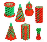 6 PCS 3D Printed Fidget Toy, Impossible Cone Spiral Cone Fidget Toy, 3D Printed Spiral Fidgets Toys Stress Relief Fidgets Toys Set to Relief Anxiety and Enhance Focus (A)