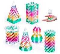 6 Pcs 3D Printed Fidget Toys, Impossible Pyramid Sculptures