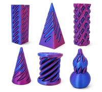 6 Pcs 3D Printed Fidgets, Red Blue and Green Design Cone Fidget Toys