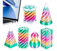 6 PCS 3D Printed Spiral Cone Fidget Toy, The Impossible Pyramid Passthrough Sculpture, The Impossible Cone Fidget Toys, ADHD Fidgets Toys, Mini Stress Relief Desktop Decorations Toy For Kids