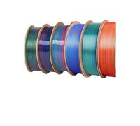 6 Pcs 3D Printer Filament Bundle, Silk PLA 1.75mm, .5kg Total, 250g Per Spool,Dim0ensional Accuracy +/- 0.03 Mm