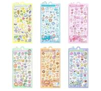 6 Pcs 3D Stickers Puffy Stickers for Teenager, Cute Animal Design Cartoon Mini Sticker with Pink Bunny, Suitable as Rewards & Decorations, Creative Gift Accessories for Phone Case Notebook Scrapbook
