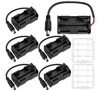 6 PCS 4 x 1.5V AA Battery Holder, KUOQIY 6V Back to Back Battery Holder Case Box with DC Plug, with 2 PCS Plastic Battery Storage Box