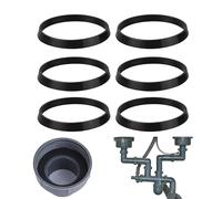 6 Pcs 40mm Rubber Washers for Plumbing, Leakproof Sink Waste Seals & Sink Plug Washer, 1 1/2 Inch Silicone Rubber Seals for Kitchen Drain Pipe Connections, Replacement O-Ring