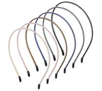 6 Pcs 4mm Thin Headbands for Women, Skinny Plastic Headbands for Women Glitter Multicolor Womens Headband for Hair Elegant Headband Hair Accessories for Womens Lady Girls