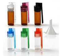 6 Pcs 51MM Bottles with Spoon, Spice Powder Tool Storage with Clear Mini Funnel, Leak-Proof & Waterproof Small Glass Bottle/Spice Medicine Box Kit for Outdoor Travel (Multicolor)