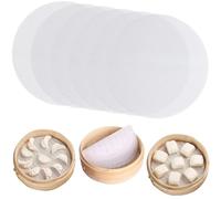 6 Pcs 8 Inch Silicone Steamer Mesh Mat, Reusable Non-Stick Round Mesh Mat for Dumplings Buns, Food-Grade Silicone Bamboo Steamer Liner for Home Kitchen Steamed Dishes (20cm)