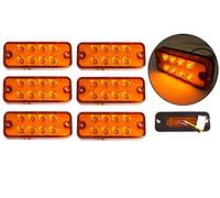 6 pcs 8 LED Orange Amber Side Marker Lights 12V for Trailer Truck Lorry Van Bus