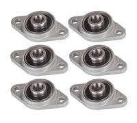 6 Pcs 8 mm Bore Pillow Block Bearing, KFL08 Zinc Alloy Steel Mounted Self Alignment Insert Bearings, Metal Screw Rod Bearing Supports, Dual Mounting Holes for 3D Printer Parts