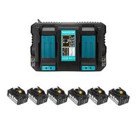 6 PCS 8000mAh/8.0Ah BatterIes Replacement for Makita 18V Battery with DC18RD Charger Combo Compatible with Makita 18V BL1860 BL1840 BL1830 BL1820 BL1815 BL1835 BL1845 Cordless Power Tool