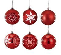 6 Pcs 8cm Painted Electroplated Christmas Baubles Hangbale Balls Decoration