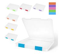 6 Pcs A4 File Box, Clear Plastic File Storage Box, Portable Project Case