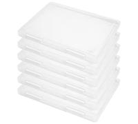 6 Pcs A4 Storage Box, Clear Plastic Document Holder, 11.8 x 9.1 x 0.8 in Portable Project Case, Stackable File Organizer for Papers, School, Office