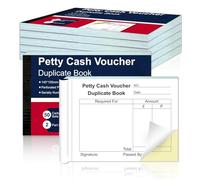 6 pcs A6 Petty Cash Book NCR 140mm x 105mm Petty Cash Voucher Duplicate Book 50 Sets per Pack with 2 Part Carbonless Duplicates Petty Cash Voucher Small Business Receipt Pad