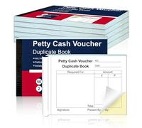 6 pcs A6 Petty Cash Book NCR 148mm x 105mm Petty Cash Voucher Duplicate Book 50 Sets Ever Pack with 2 Part Carbonless Duplicates Petty Cash Voucher Small Business Receipt Pad