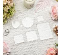 6 Pcs Acrylic Blocks Clear Stamp Block Tools Acrylic Display Jewelry Stands Acrylic Pedestal Blocks Ring Showcase Holder Base Flat Lay Photography Props Wedding for Scrapbooking Crafts (Square, Round)