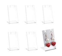 6 Pcs Acrylic Earring Display Stands L Shape Earring Holder Jewelry Displays Stand Earring Organizer for Jewelry Dangling Display Props Show Retail Store Marketing 1.7 x 1.4 x 3.15 inch