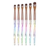 6 Pcs Acrylic Nail Brush,3D Nail Art Brushes Set,Rainbow Acrylic Nail Brush Pen Set,Builder Gel Brushes Pen,for DIY Home Salon Nail Carving Art Manicure Extension(6 Size)