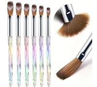 6 Pcs Acrylic Nail Brush Set,Nail Art Brushes for Acrylic Powder, Professional Nail Brush for Acrylic Application,Nail Art Extension,3D Nail Carving(Size 4/6/8/10/12/14)