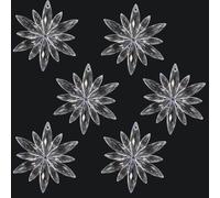 6 Pcs Acrylic Snowflake Ornaments Transparent Crystal Snowflake Christmas Tree Ornaments Pendant, for Christmas Winter Theme Party DIY Decoration, 2.5Inches