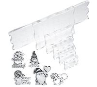 6 Pcs Acrylic Stamp Blocks, Clear Acrylic Stamps Stamping Blocks with Grid Lines, Transparent Block Stamps Wavy Curve for Scrapbooking, Crafts Making, DIY Decorations