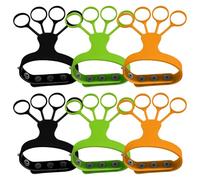 6 Pcs Adjustable Basketball Shooting Finger Trainers, Soft Silicone, Includes 2 Black, 2 Orange, 2 Gray, Perfect For Hand Rehabilitation And Skill Growth