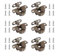 6 PCS Adjustable Cabinet Door Hinges, 97° Concealed Wardrobe Hinge, Turning Axis Soft Close Cupboard Wardrobe Doors Hinges for Kitchen Cabinets, Camper Van, Cupboard, Wardrobe