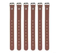 6 Pcs Adjustable PU Leather Bicycle Basket Straps for Fixing Front Handlebar Cargo Storage Box Compatible with Adult and Kids Bike Brown Black Pink 22cm(brown)