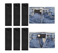 6 PCS Adjustable Waist Extender, 8.2x2.5cm, Elastic Button Extender Pants Waist Extension for Trousers Jeans Pregnant Trousers