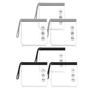 6 Pcs Airport Security Liquids Bags, 20x20cm Clear Travel Toiletry Bag with Lanyard, Leakproof and Waterproof Wash Bags, Travel Accessorie Holiday Essentials for Women and Men (Grey and Black)