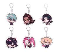 6 Pcs Alien Stages Keychain Anime Figure Cute Keyring Pendant Alien Stages Acryl Chain Decor Merch Collection