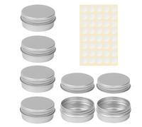 6 pcs aluminium tin jars,sample pot cosmetic,cosmetic pots,small pots with lids,15ml sample pot,empty cosmetic jar,mini containers with lids,for cream, sample, powder, makeup storage
