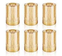6 Pcs Amber Hammered Glass Shade Replacements for Pendant Light Fixtures Glass Lamp Shade Cover, 4.1 cm Fitter E26 Base, 10 x 15 cm, Replacement Lamp Globe for Chandelier Wall Sconce
