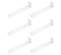 6 Pcs Anchor Brackets, Right Angle Brackets for Wood, Metal Heavy Duty 90 Degree L Corner Bracket for Wood Timber Joining Fixing Connector, White, 7.87x1.57x1.57 Inch