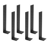 6 Pcs Anchor Brackets, Right Angle Brackets for Wood, Metal Heavy Duty 90 Degree L Corner Bracket for Wood Timber Joining Fixing Connector, Black, 7.87x1.57x1.57 Inch