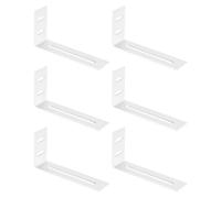 6 Pcs Angle Brackets, Corner Brackets for Wood, Adjustable 90 Degree L-Shaped Metal Corner Braces Bracket Connectors with Slots for Furniture - White, 4-1/8 x 2-1/8 x 1 Inch