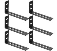 6 Pcs Angle Brackets, Corner Brackets for Wood, Adjustable 90 Degree L-Shaped Metal Corner Braces Bracket Connectors with Slots for Furniture - Black, 4-1/8 x 2-1/8 x 1 Inch