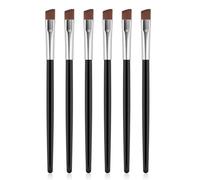 6 PCS Angled Eyeliner Eyebrow Brush Set Flat Tapered Eye Shadow Tint Brush Fine Detail Makeup Brush Tool Portable Concealer Brush Professional Soft Cosmetic Blending Brush for Women Beauty Accessories