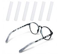 6 PCS Anti-Slip Eyeglass Ear Cushions, Silicone Eyeglasses Temple Tips Sleece Retainer, Soft Earglasses Grips, Comfort Eyeglass Arm Cushion, Non Slip Ear Pads for Men, Women, Glass Accessories (White)