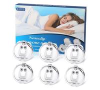 6 Pcs Anti Snore Nose Clip Silicone Nose Clip Magnetic Anti Snore Stopper Sleep Aid Apnea Guard Night Device with Case (Transparent)