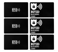6 Pcs Anti-Theft RFID Blocking Card,Credit Card Protector NFC Blocker,Contactless Protection for Debit, Bank Cards, ID Cards and Passport, Ultra Thin Wallet Protection