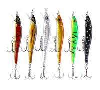 6 Pcs Artificial Bait 8.5cm Fish Shaped ABS Lure 8# Hook | Lifelike Swimming Posture, Easy to Attract Big Fish, Convenient Storage, Protects Bait from Damage