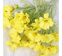 6 Pcs Artificial Fake Flowers Plants Cosmos Silk Flower Arrangements Wedding Bouquets Decorations ， 23.6''/60cm Artificial Silk Daisy Fake Flowers UV Resistant Outdoor Fake Wildflowers (yellow)