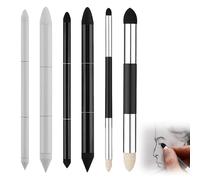 6 pcs Artist Blending Sponge Pen, Artist Blending Stumps, 6 Sizes Dual Tip Blending Stump Pencil, Reusable Soft Oil Pastel Blending Tools for Professional, Students Beginners Lightening and Highlight